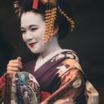 smiling kabuki actress